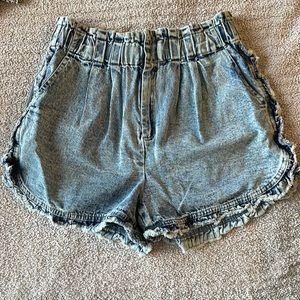 Very J Denim Distressed Shorts, Size L